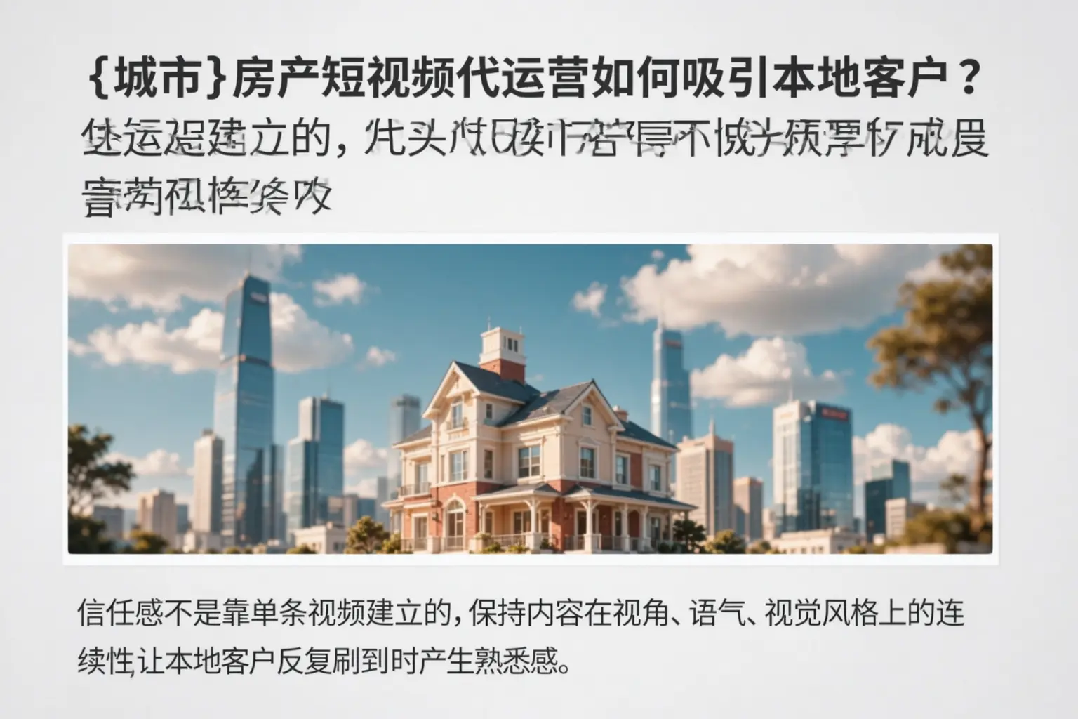 宿州房产短视频代运营如何吸引本地客户?
