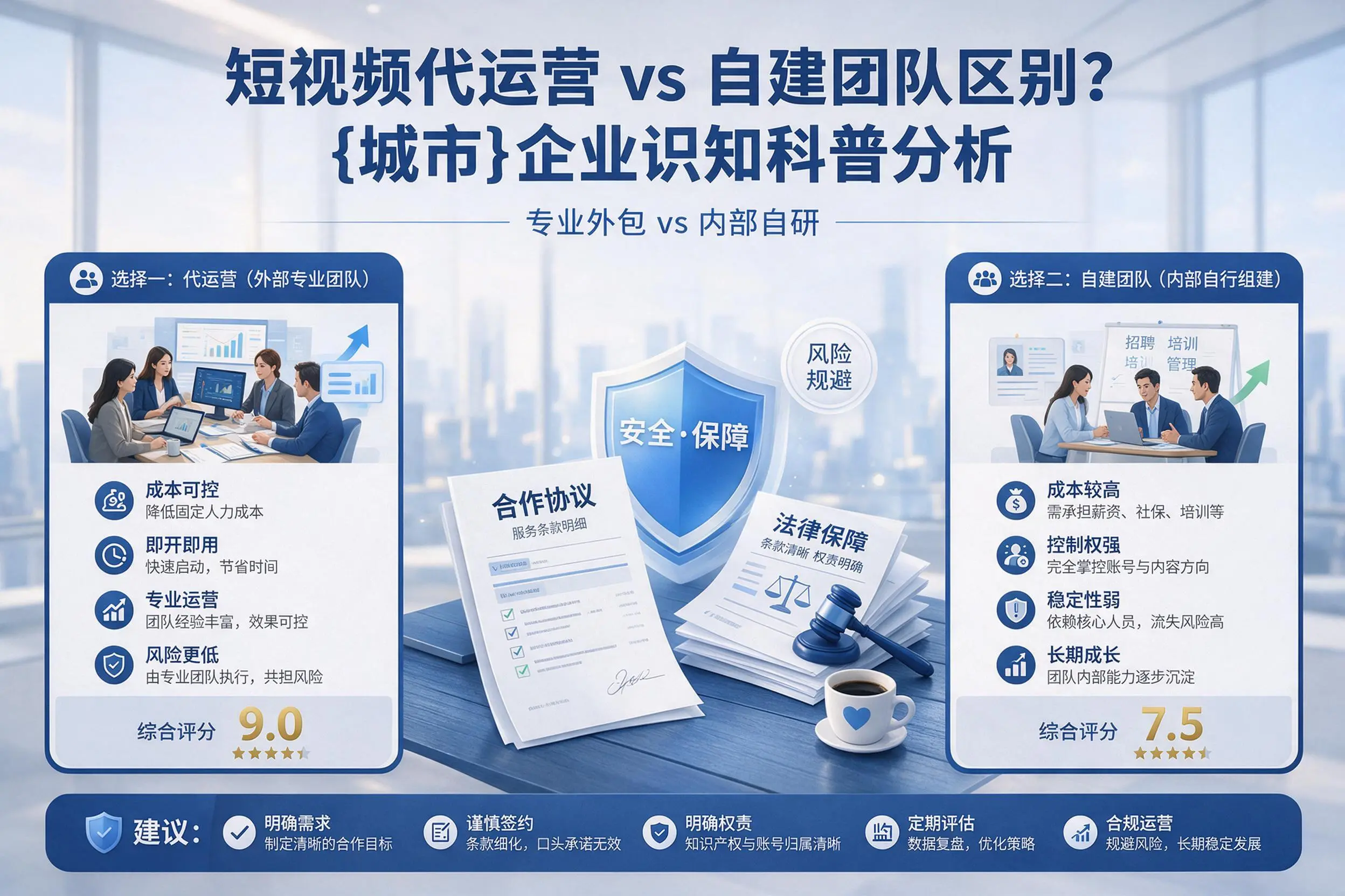 短视频代运营与自建团队区别?宿州企业认知科普分析