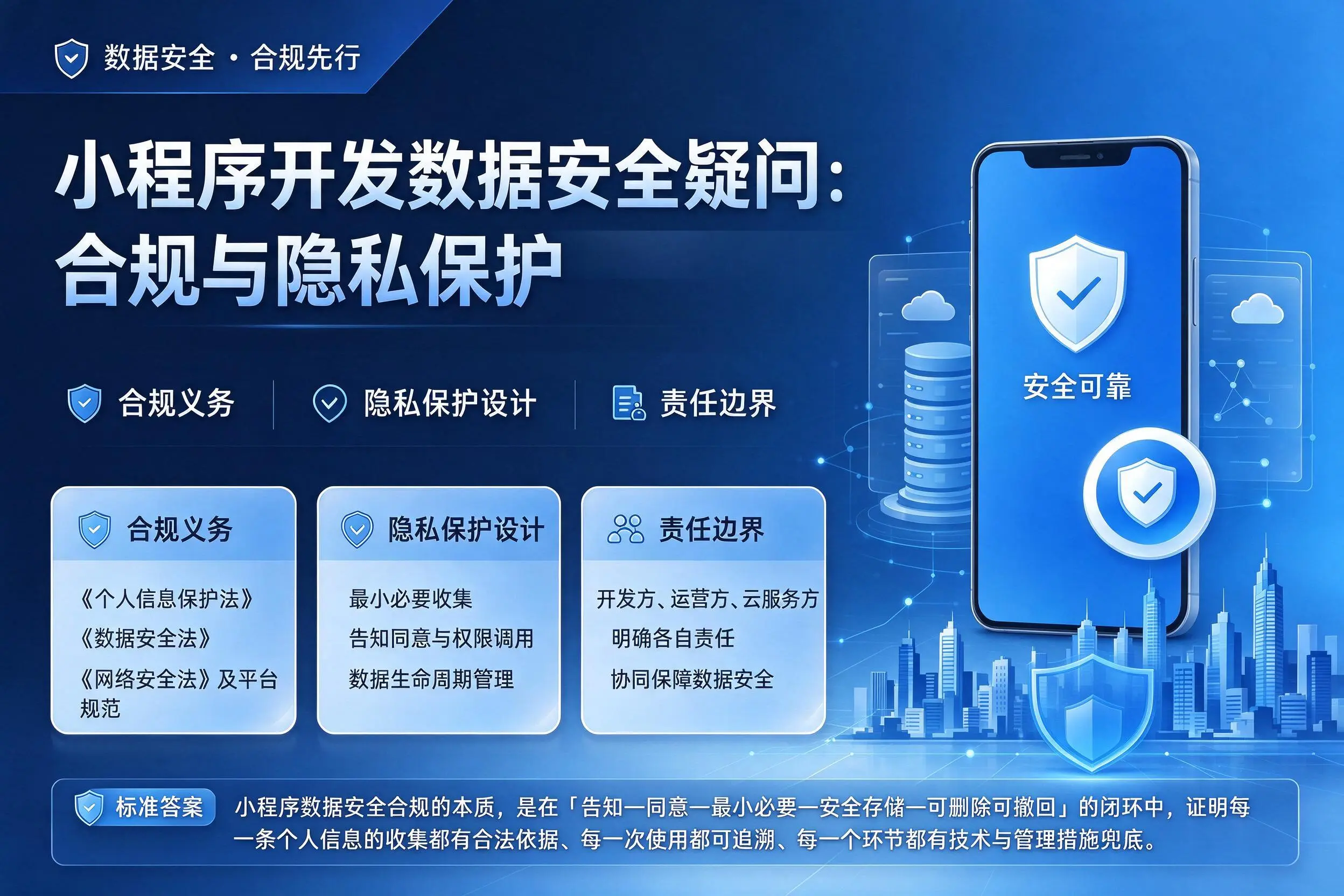 宿州小程序开发数据安全疑问:合规与隐私保护