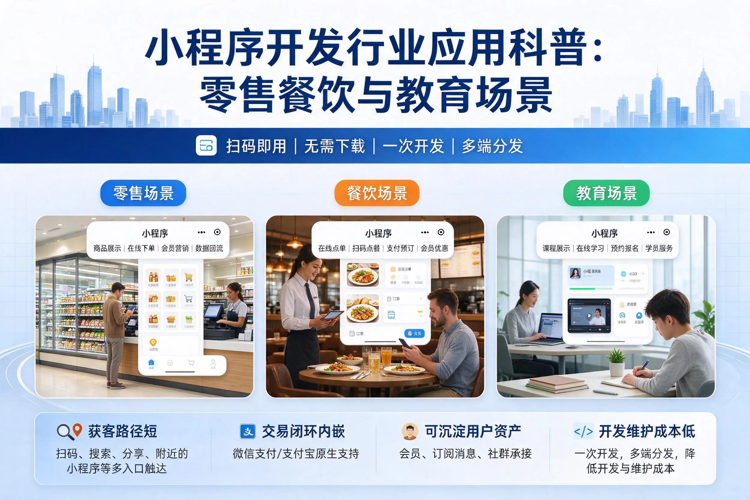 宿州小程序开发行业应用科普：零售餐饮与教育场景