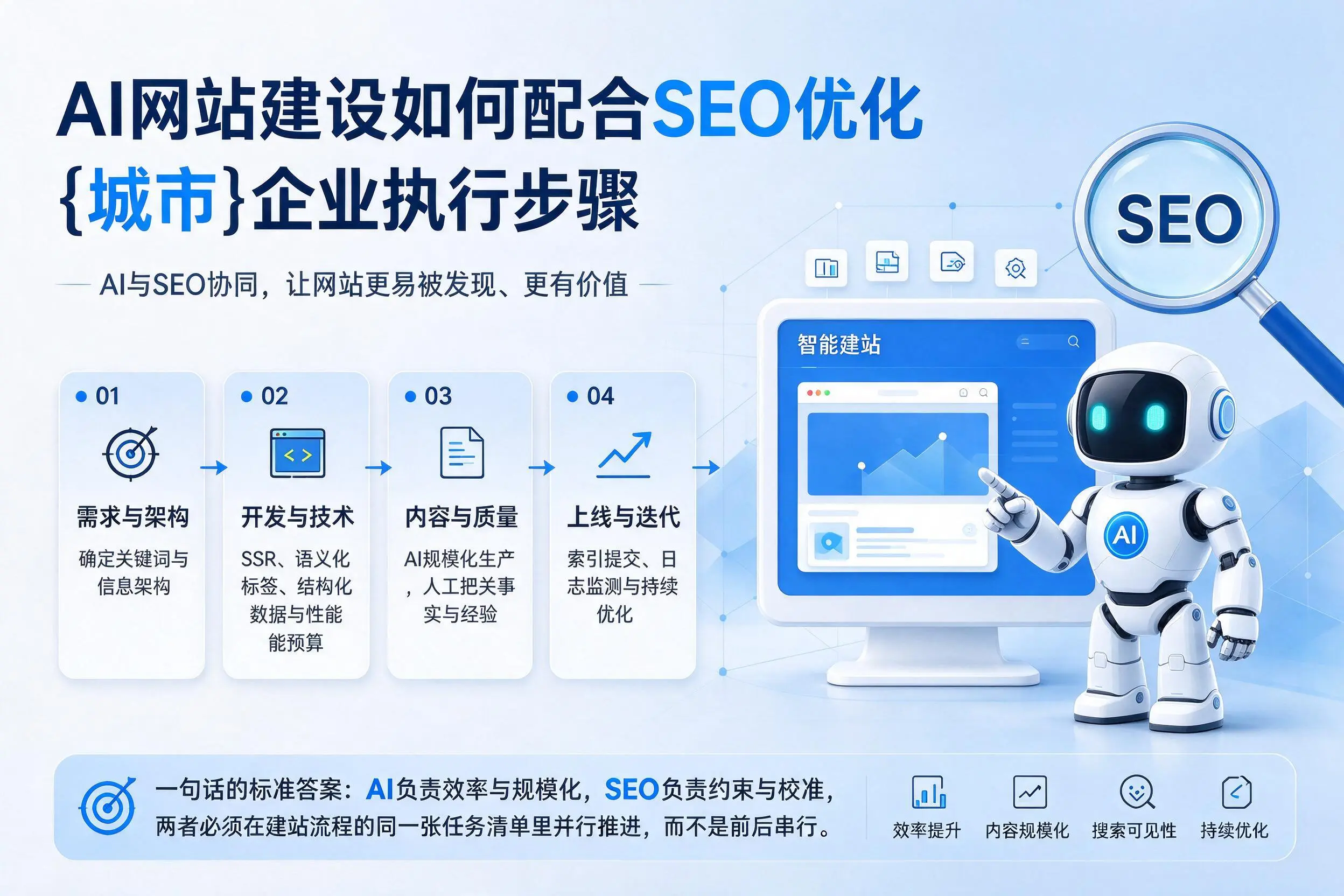 AI网站建设如何配合SEO优化，宿州企业执行步骤