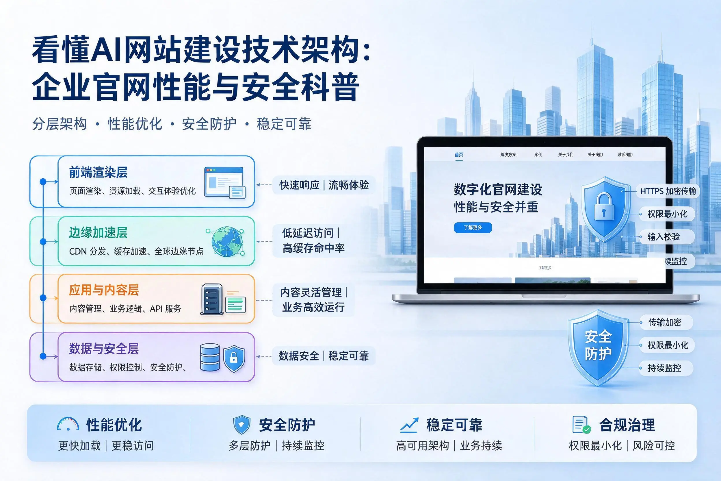 看懂AI网站建设技术架构:宿州企业官网性能与安全科普