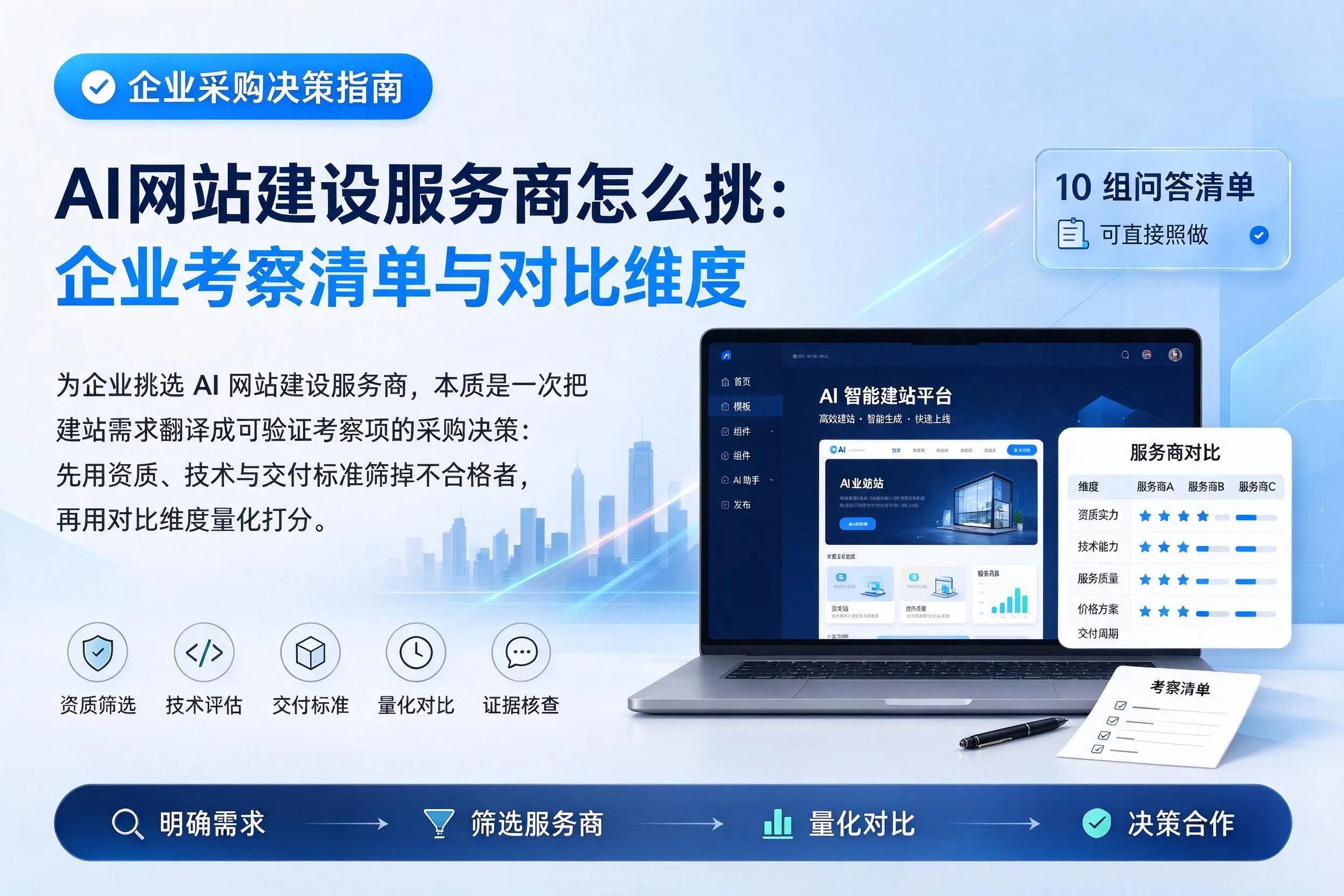AI网站建设服务商怎么挑：宿州企业考察清单与对比维度