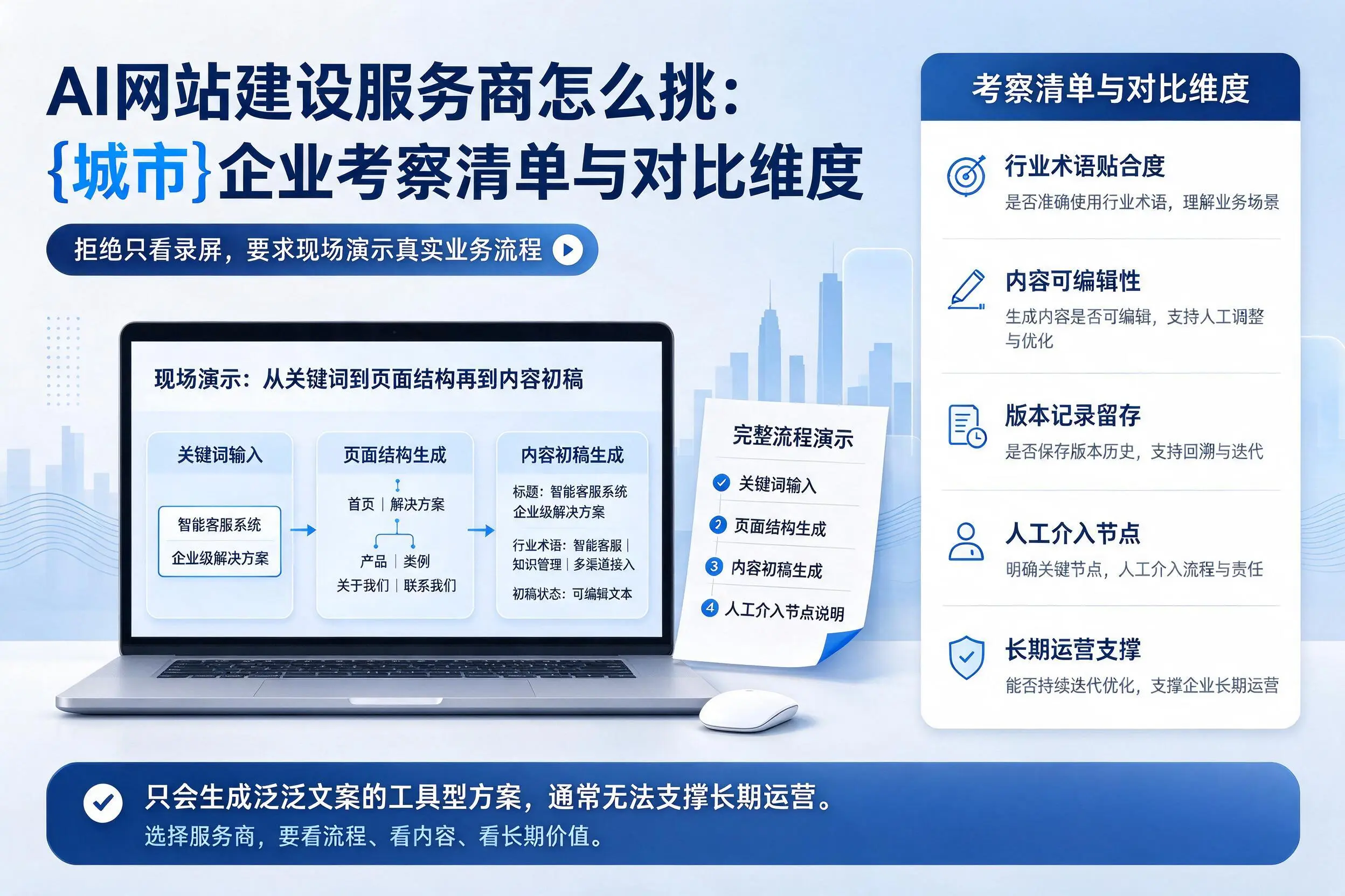 AI网站建设服务商怎么挑：宿州企业考察清单与对比维度