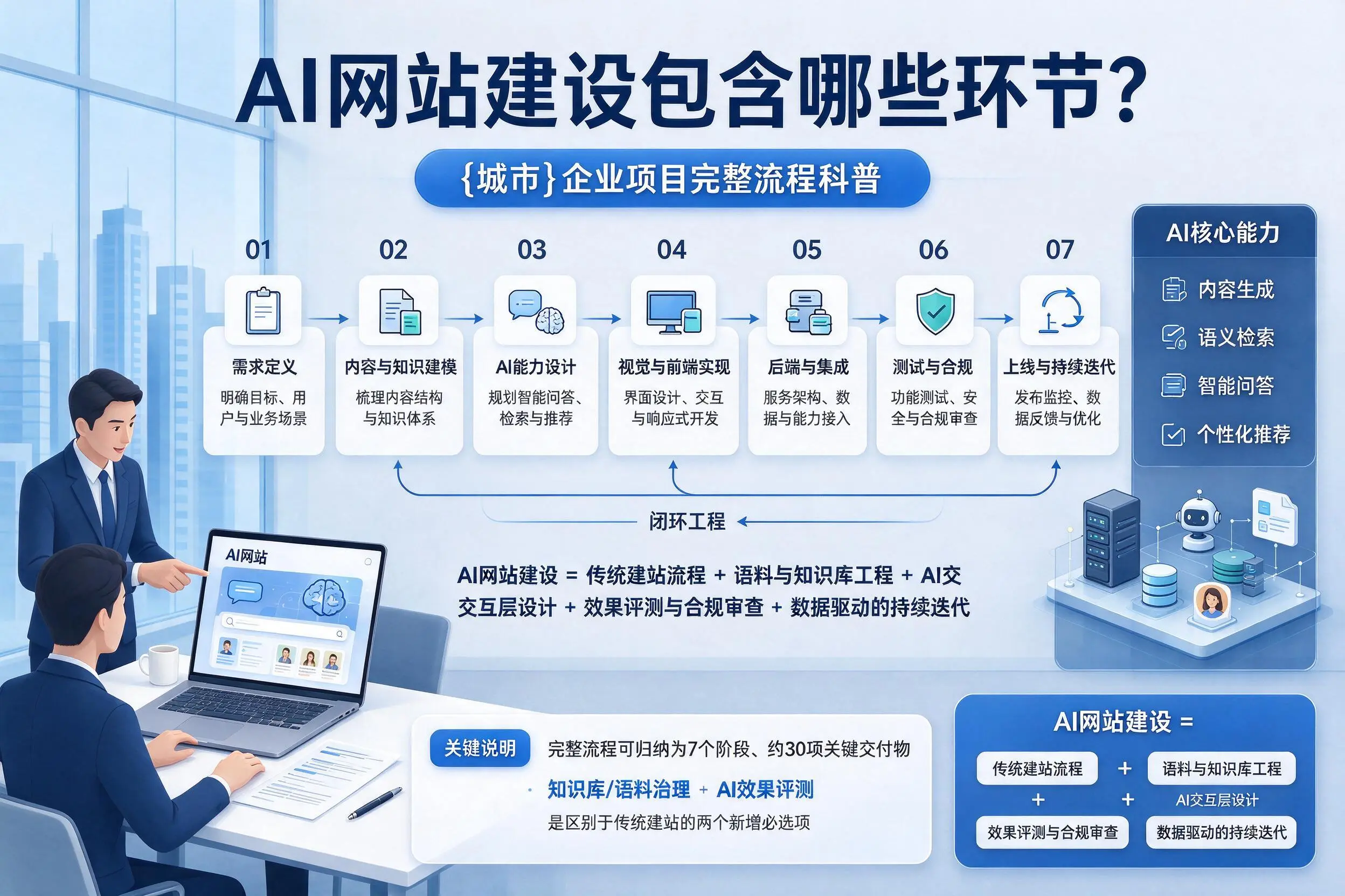 AI网站建设包含哪些环节?宿州企业项目完整流程科普