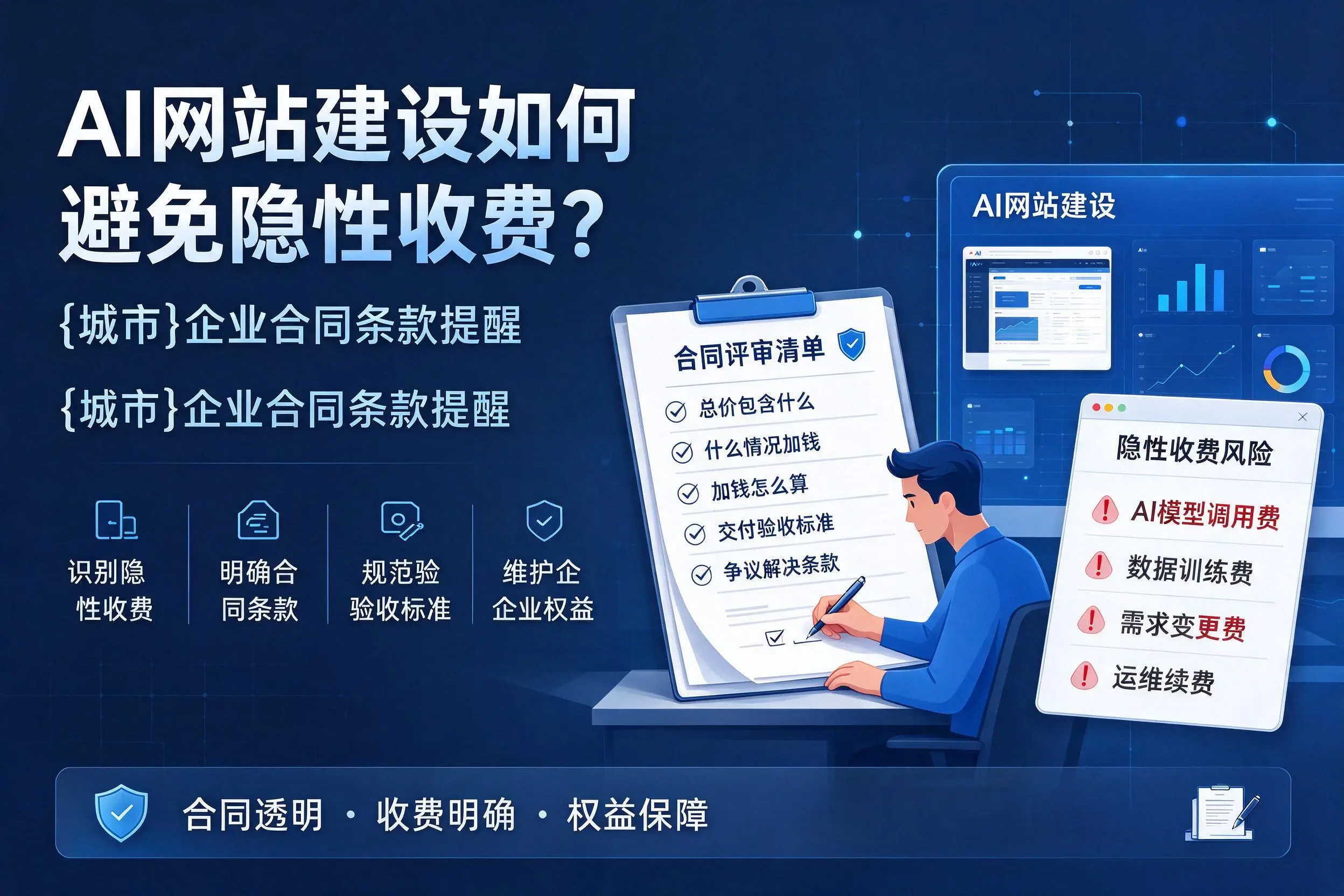 AI网站建设如何避免隐性收费?宿州企业合同条款提醒