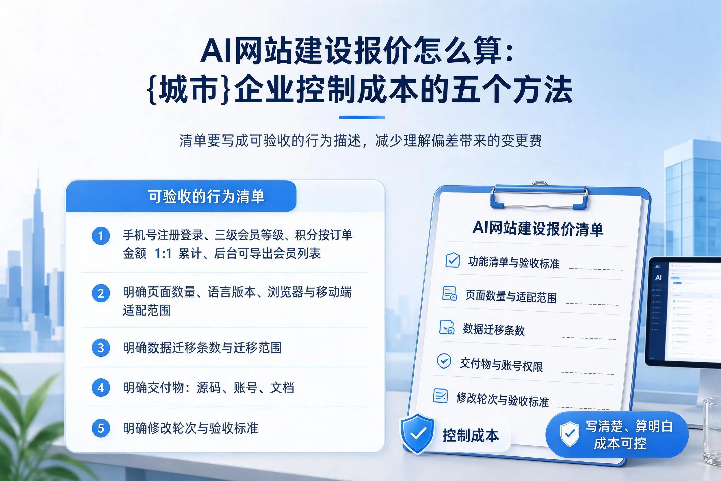 AI网站建设报价怎么算：宿州企业控制成本的五个方法